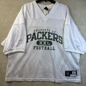 Reebok Green Bay Packers Jersey Mens XXL White Mesh Football‎ Gridiron Classic